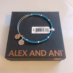 Alex and Ani Gaiety Beaded Bangle, Cobalt Blue